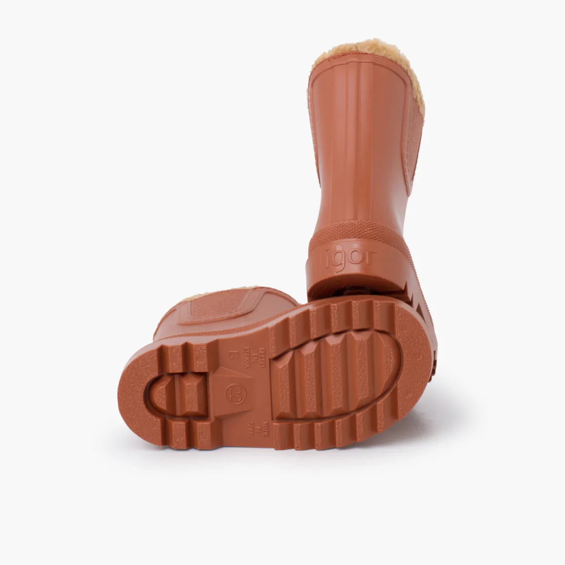 Bottes De Pluie Enfants Chelsea Imitation Fourrure Mouton