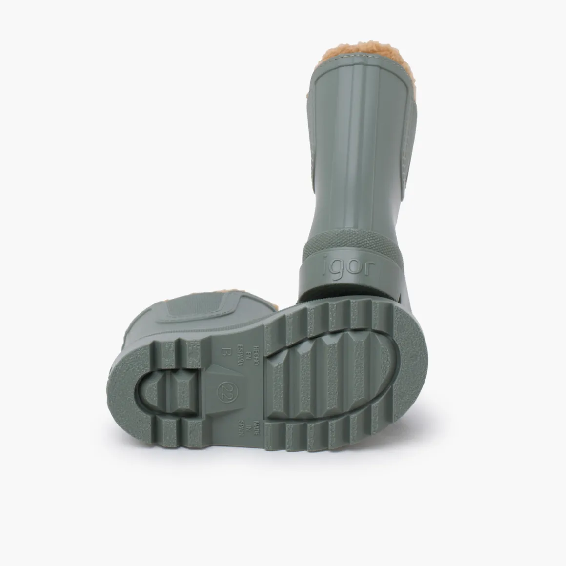 Bottes De Pluie Enfants Chelsea Imitation Fourrure Mouton