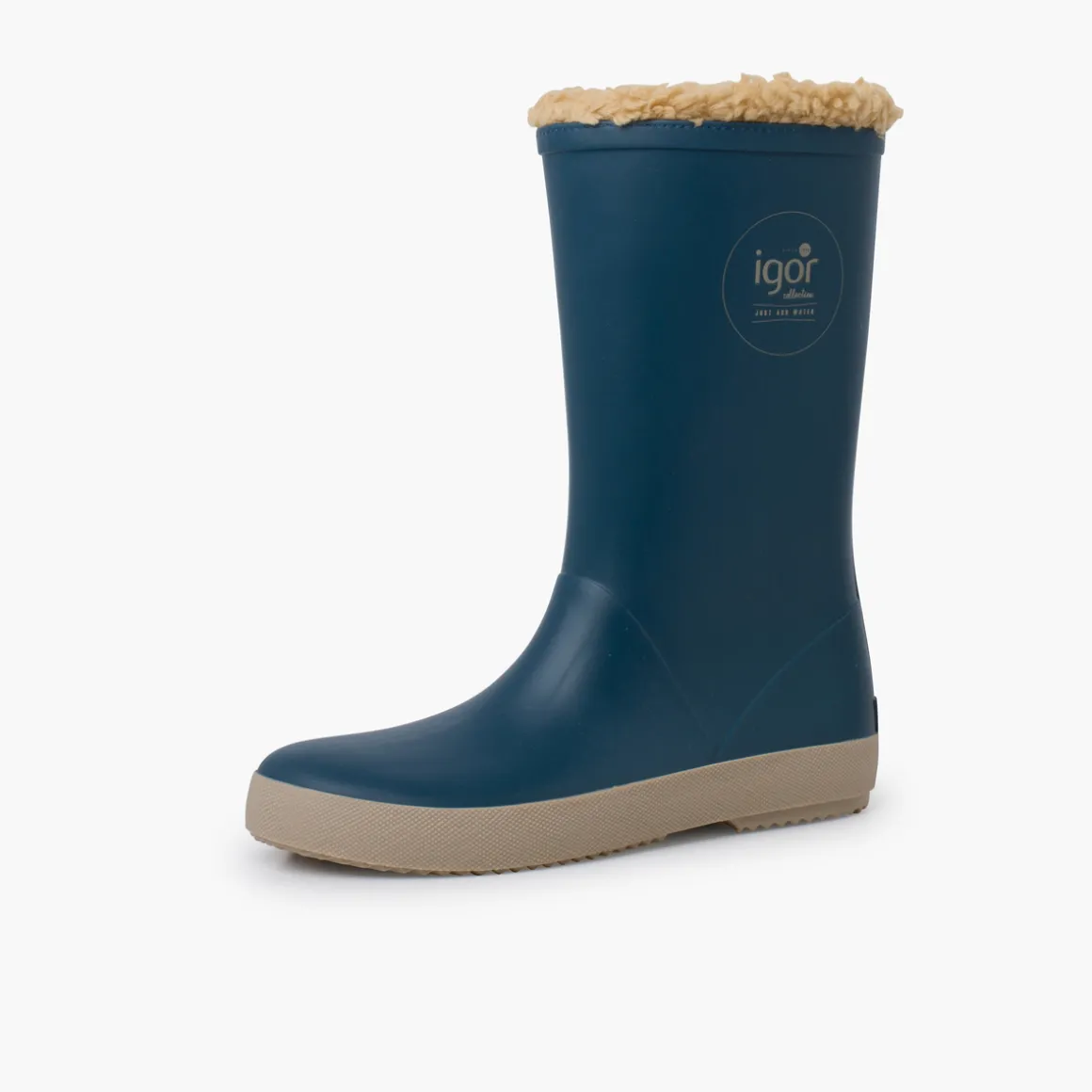 Bottes De Pluie Fausse Fourrure Semelle Beige