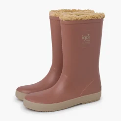 Bottes De Pluie Fausse Fourrure Semelle Beige