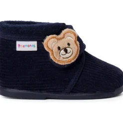 Chaussons Bottes Enfant En Velours Côtelé Ours