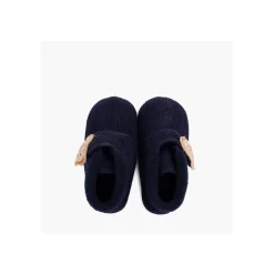 Chaussons Bottes Enfant En Velours Côtelé Ours