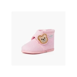Chaussons Bottes Enfant En Velours Côtelé Ours