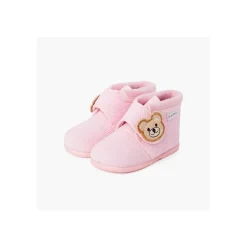 Chaussons Bottes Enfant En Velours Côtelé Ours