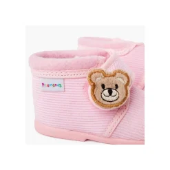 Chaussons Bottes Enfant En Velours Côtelé Ours
