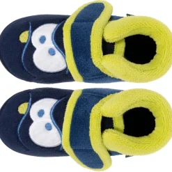 Chaussons bottillons scratch Bébé Marine monstre jaune