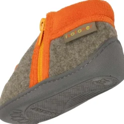Chaussons bottillons zip Bébé tracteur Kaki chiné