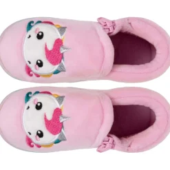 Chaussons bottillons zip Bébé Rose licorne