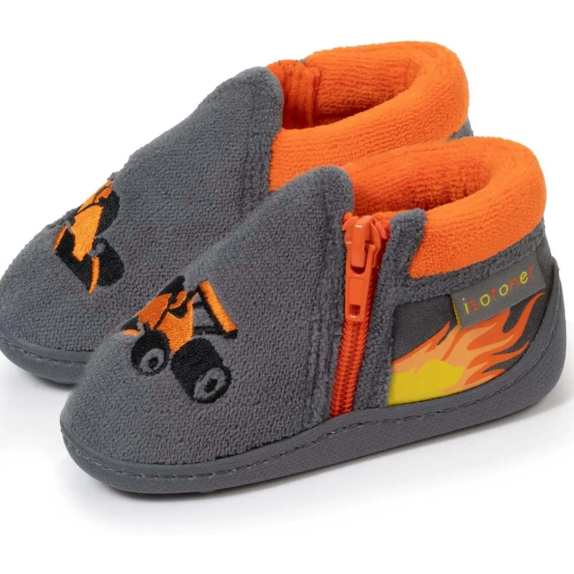 Chaussons bottillons zip Enfant Gris Formule 1
