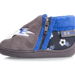 Chaussons bottillons zip Bébé Foot Gris