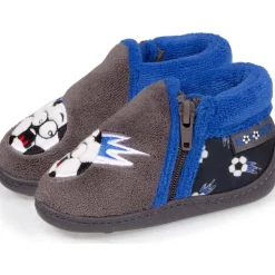 Chaussons bottillons zip Bébé Foot Gris