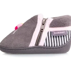 Chaussons bottillons zip Bébé Glace Gris