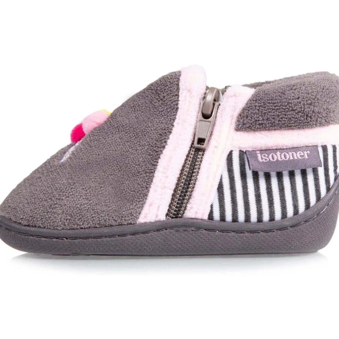 Chaussons bottillons zip Bébé Glace Gris