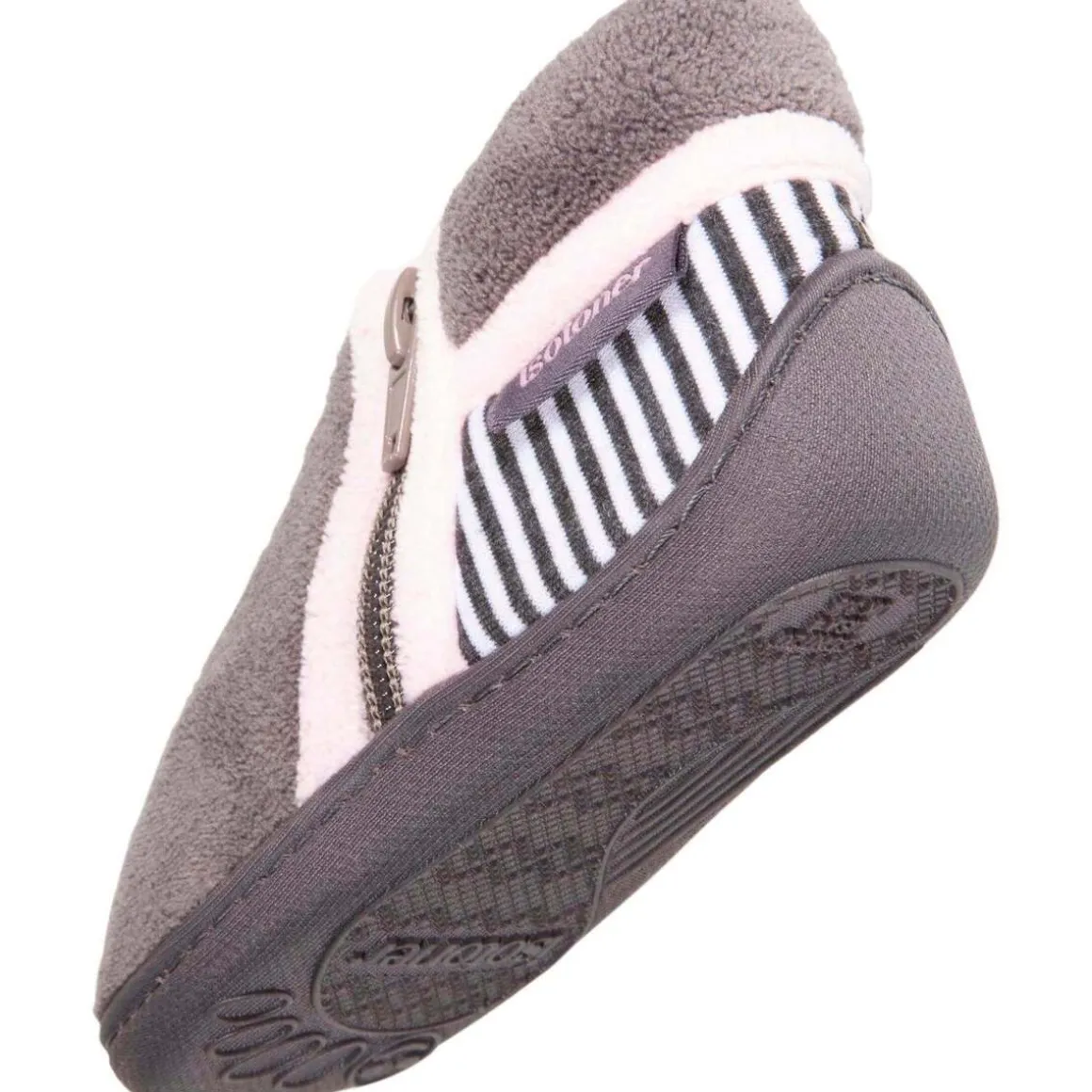Chaussons bottillons zip Bébé Glace Gris