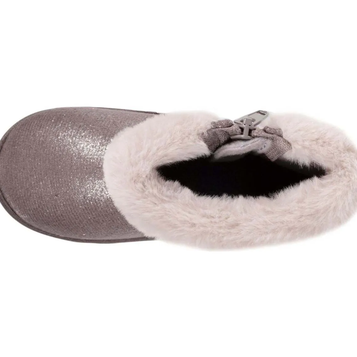 Chaussons bottillons zip Bébé Gris irisé