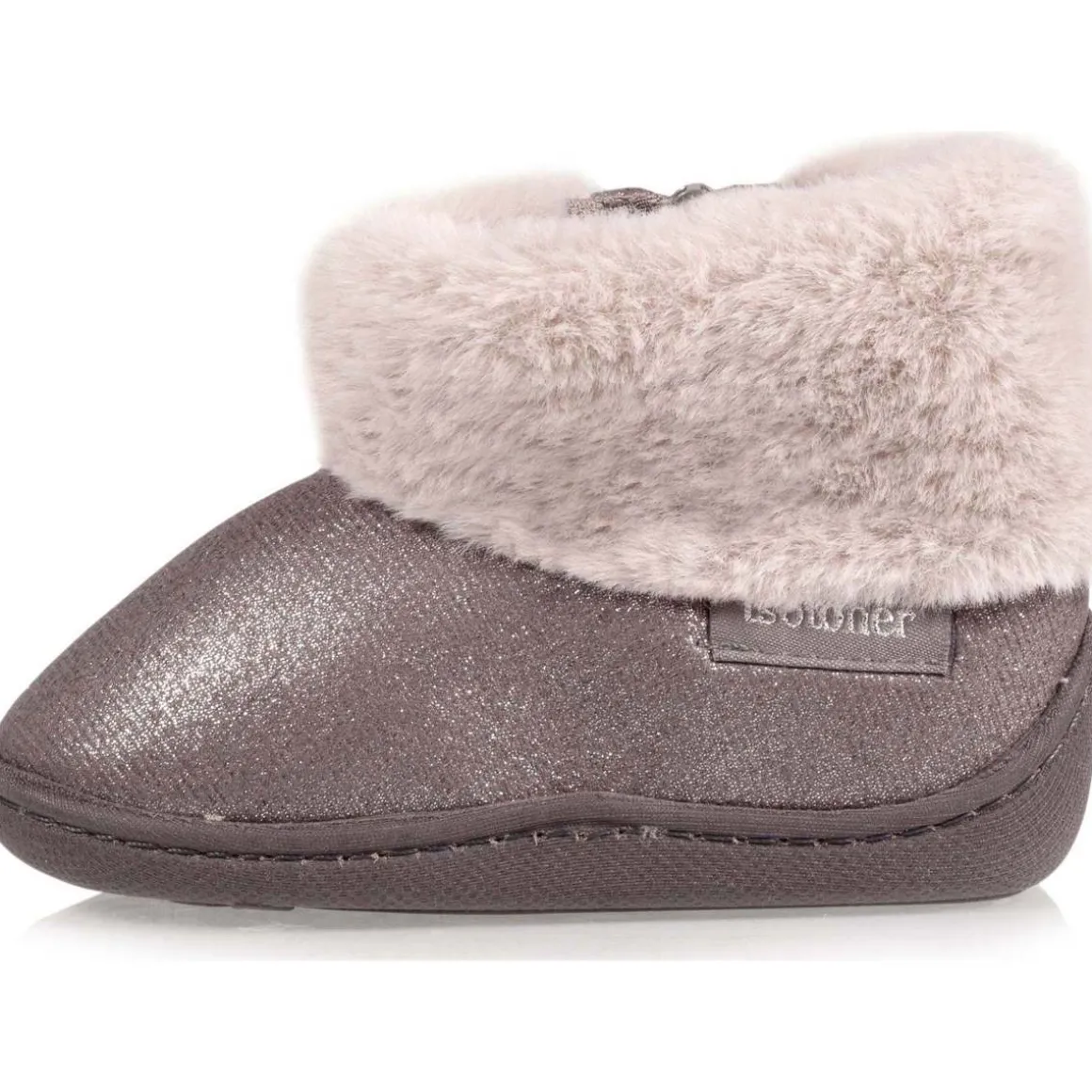 Chaussons bottillons zip Bébé Gris irisé
