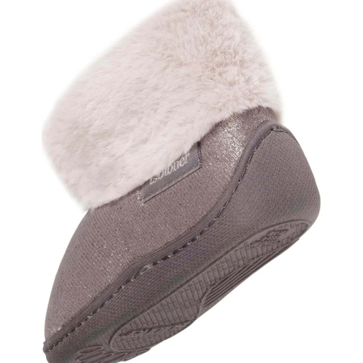 Chaussons bottillons zip Bébé Gris irisé