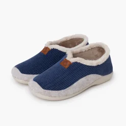 Chaussons Velours Côtelé Doublure Fourrure