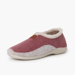 Chaussons Velours Côtelé Doublure Fourrure