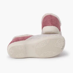 Chaussons Velours Côtelé Doublure Fourrure