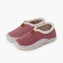 Chaussons Velours Côtelé Doublure Fourrure