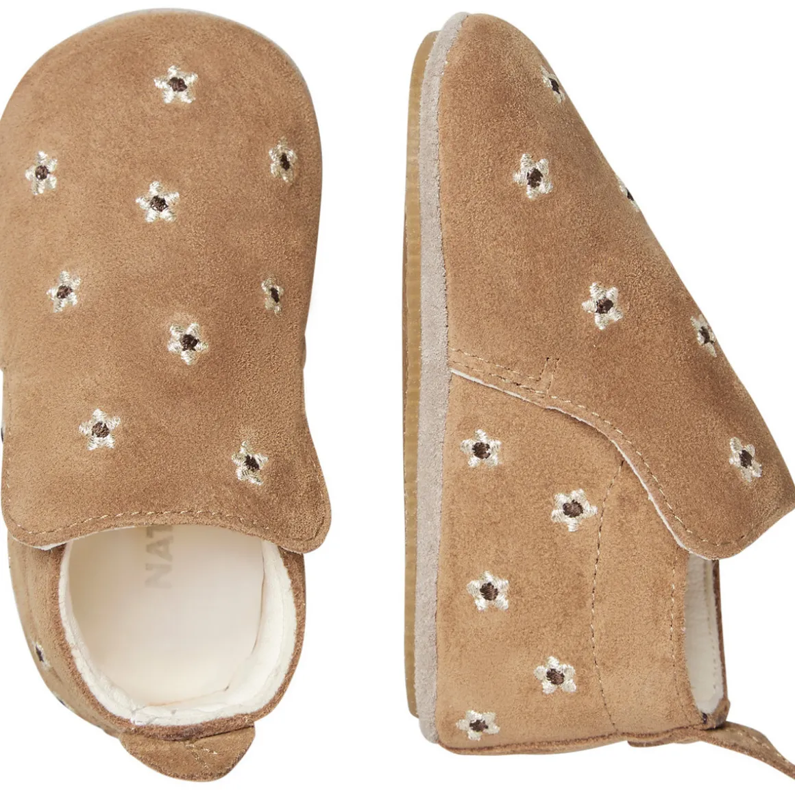 Chaussures de berceau en suède PLUMARD 2 EMBR.DAISIES