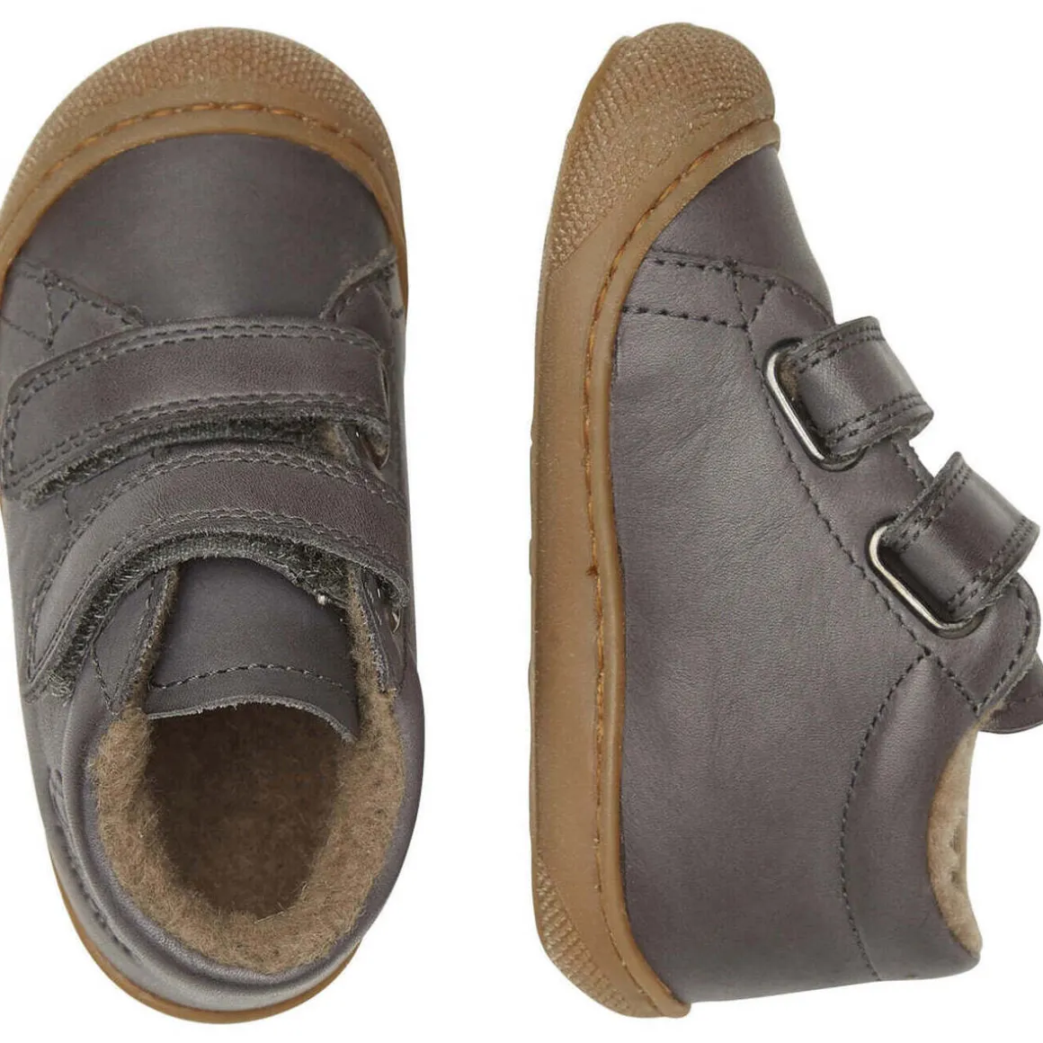 Chaussures premiers pas en cuir doublés en laine COCOON VL
