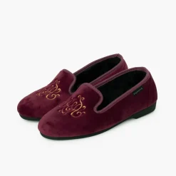 Chaussures Venitiennes Velours Avec Broderie