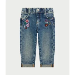 Jeans denim rigide Mom Fit fille
