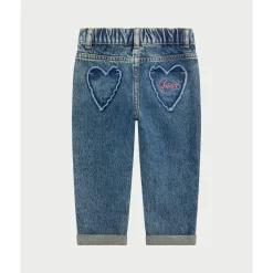 Jeans denim rigide Mom Fit fille