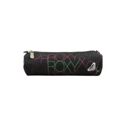 Trousse ronde noir motif multicolore