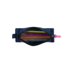 Trousse KanaBeach - Bleu marine motif Surf (ronde)