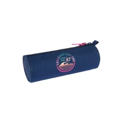 Trousse KanaBeach - Bleu marine motif Surf (ronde)