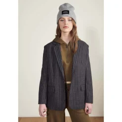 Veste blazer tilingi noire à rayures