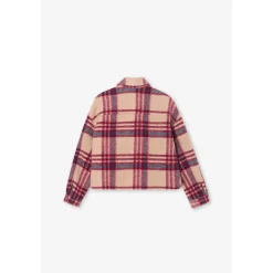 Veste ditagi à carreaux crème et rose