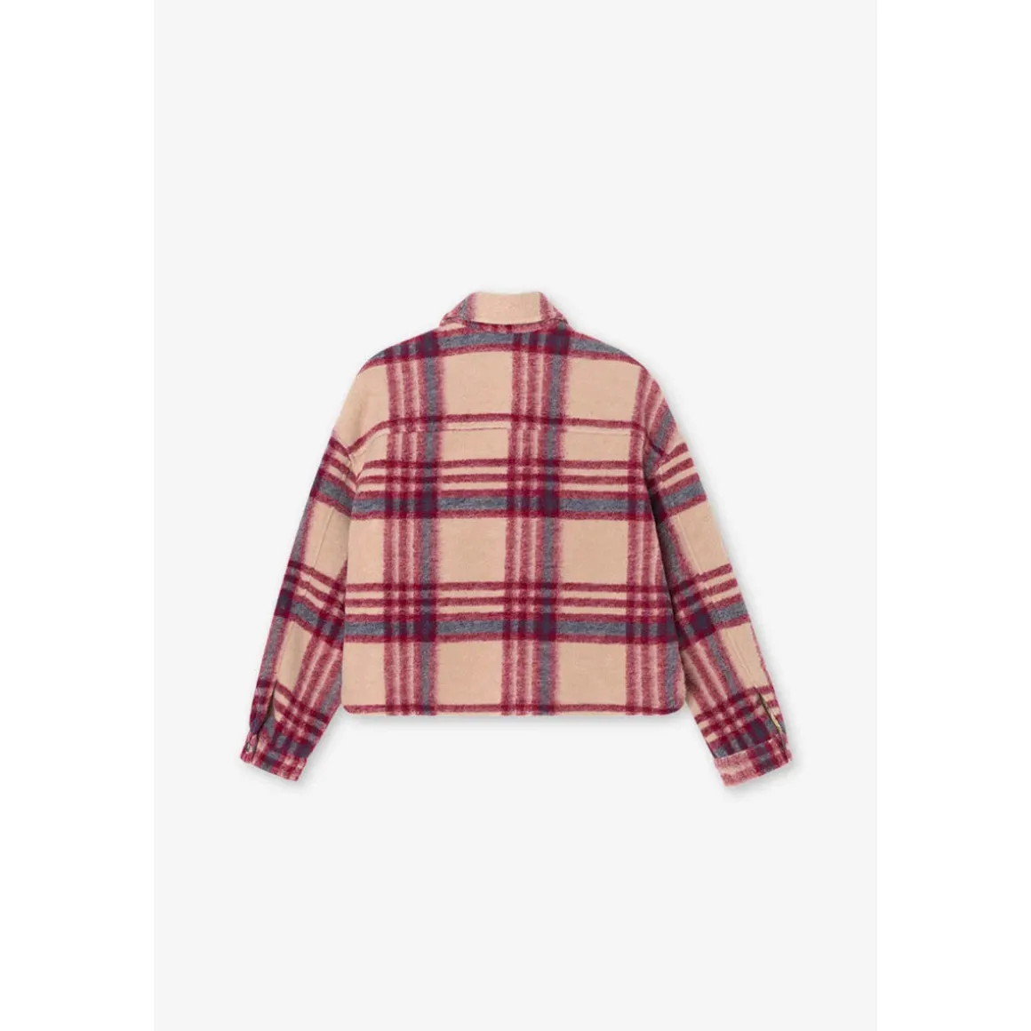 Veste ditagi à carreaux crème et rose